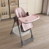 Adjustable Baby High Chair 0-6 Years Portable Infant Feeding Seat with Safety Belt, Silent W2699P299044