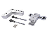 Aluminum Adjustable Trailer Hitch for 2.5-Inch Receiver, 6-Inch Drop/Rise Hitch, 18500LBS, with 2 31980505