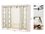 69 Inch Beige Portable Clothes Closet, Non-Woven Fabric Steel Tube PP Plastic Storage Wardrobe with 04230501