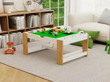 Kids 2 in 1 Play Table with 7 Storage Compartments,Compatible with LEGO Building Block,Modern W282P182331