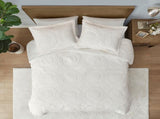 King/Cal King Embroidered Medallion Faux Fur Ultra Plush Comforter Mini Set B03597034