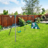 XNS076 blackish green interesting four function swingset with face to face metal plastic safe swing W1711110906