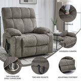 Brown Dual Motor Infinite Position Up to 350 LBS Chenille Power Lift Recliner Chair, Heavy Duty W3224P290202
