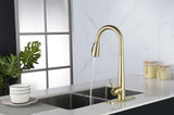 Kitchen Faucet with Pull Down Sprayer , High Arc Single Handle Kitchen Sink Faucet with Deck Plate, W92851733