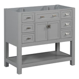 ZUN 36'' Bathroom Vanity without Top Sink, Grey Cabinet only, Modern Bathroom Storage Cabinet with 2 33528632