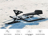 Christmas Gift Snow Racer - 44"x20"x16" Size, 13lbs Lightweight, Parent-Kid Interactive Fun-Black 40049989