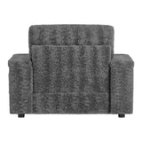 ZUN [Video]42" Oversized Chaise Lounge Indoor,Faux Rabbit Fur Sofa Bed with Storage Ottoman and N723P232726E