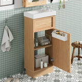 15.75" Bathroom Vanity with Reversible Resin Sink, MDF Cabinet with Adjustable Shelf and N729P285513N