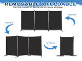 6FT Trifold 160g Polyester Fabric Plastic Foot Carbon Steel Frame Foldable Screen Black 60465483