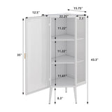 22.25'' Floor Coner Cabinet,Three Tiers with Tempered Glass Doors and Storage Shelves for Bathroom, W757P180793