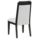 Mason Ivory and Black Wood Dining Side Chair B062P299891