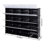 ZUN 8-Tier Portable 64 Pair Shoe Rack Organizer 32 Grids Tower Shelf Storage Cabinet Stand Expandable 65115046