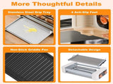 3-in-1 Electric Sausage Griller, Hot Dog Roller with BBQ Grill & Flat Griddle, 3 Temperature Levels 51215155