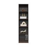 XS Bookcase Compact Bookshelf with Multiple Shelves, Dark Walnut / Black Wengue B097P350331
