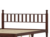 Queen Size Wood Platform Bed with Gourd Shaped Headboard,Retro Style Platform Bed with Wooden Slat 02255081