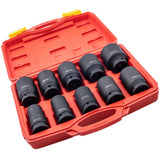 Fit For 10PCS 3/4Inch Drive Deep Impact Socket Set Metric 22-41mm 6-Point Kit With Case 02177382