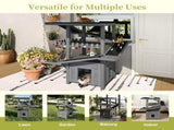 4 Tiers Outdoor Cat House Weatherproof Cat Tree Tower with Waterproof Roof and 2 Doors , Feral Cat 85852645