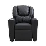 ZUN Kids Recliner Chair Black PVC W311P216907