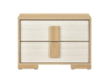 Contemporary Natural and White Finish 2-Drawer Storage Nightstand Wooden Bedroom Furniture 1pc B011P317207