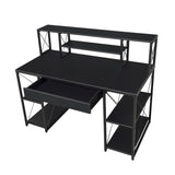 Writing Desk with One Drawer and 8 Open Compartment, Black B016P311810