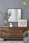 ZUN 32"x32" Square Mirror with Wood Frame, Wall Mirror for Living Room Bathroom Entryway W2078126453