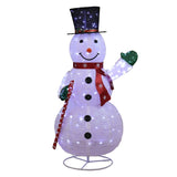 5.7FT Lighted Snowman Holding Candy Cane Christmas Yard Decorations, Pre-lit Pull Up Snowman with 02397479