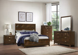 ZUN Modern Bedroom Walnut Finish 1pc Dresser of 6 Drawers Decorative Angled Front Satin Brass Tone B011P216648