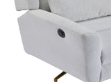 Power Recliner Chair Swivel,Upholstered 360&deg Swivel Recliner with gold 5 star base-light grey N771P298185D
