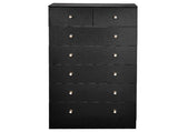 Black matte finish particleboard with melamine veneer, 66*40*131cm, 52 drawer cabinet, matte gold 25093354