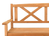117*61*90cm Outdoor Garden Fir X Back Wooden Bench Burlywood 60494295