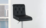 ZUN Adjustable Bar stool Gas lift Chair Black Faux Leather Tufted Chrome Base Modern Set of 2 Chairs HS00F1644-ID-AHD