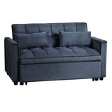 3 in 1 Convertible Sleeper Sofa Bed, Modern Pull Out Couch Bed, Adjustable Backrest, Velvet Loveseat W2121P179227