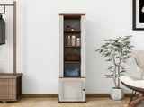 360&deg Rotating Storage Cabinet with Full-Length Mirror, total of 8 open shelves on both sides, One W282P437031