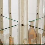 Corner Glass Cabinet Lighted Curio Cabinet Corner Display Case for Living Room, Curio Cabinet, W2275P194429