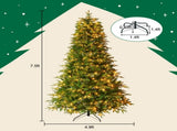 7.5FT Premium Life-Like Full Flocked Christmas Tree with Sturdy Metal Stand, Fire-Resistant Tips, N710P523033F