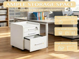 White 3 Drawer Mobile File Cabinet for Office Document Organization, Lockable, Edged Top, Rolling 49986537