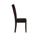Katrien Black Synthetic Leather & Espresso Finish Side Chair B2726P312256