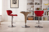 Masaccio Upholstery Airlift Adjustable Swivel Barstool with Chrome Base, Set of 2, Red T2574P164836