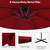 10 Feet Patio Cantilever Umbrella - Wine 39676557