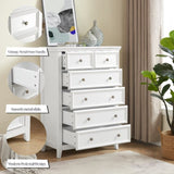 ZUN Modern 6 Drawers Dresser 6 Drawers Cabinet,Chest of Drawers Closet Organizers and Clothes 80992516