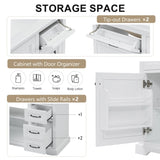 36" Bathroom Vanity with Sink, Ceramic Sink, 2 Tip-out Drawers, Soft Close Door Hinges, White N759P223021K