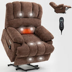 ZUN 23" Seat Width and High Back Large Size Chenille Power Lift Recliner Chair with 8-Point Vibration W1803P247681