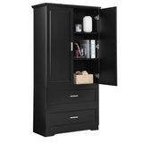 ZUN Tall Bathroom Storage Cabinet, Cabinet with Two Doors and Drawers, Adjustable Shelf, MDF Board, N725P172882B