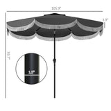 8.8FT Elegance Patio Umbrella, UPF 30 Outdoor Market Umbrella with 8 Ribs, Push Button 13271940