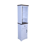 Narrow cabinet,Bathroom Storage Cabinet, Farmhouse Storage Cabinet with Adjustable Shelves & Storage W1412P271793