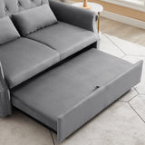 Artemax 55'' Modern Shiny Velvet Convertible Loveseat Sleeper Sofa Couch w/ 2 Lumbar Pillows, W668100736