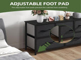 5 Drawer Dresser Fabric, Wide Chest Of Drawers With Wood Top for Living Room,,Hallway,Black 86752204