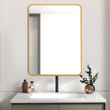24x32 Inch Gold Metal Framed Rectangular Bathrrom Mirror for Wall. W2203P302680