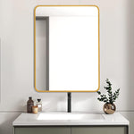 ZUN Gold 24 "x32" Rectangular Bathroom Wall Mirror W2203P183130