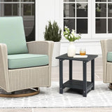 2-Tier Side Table, HDPE Adirondack Table Patio Side Table, Weather Resistant End Table Small 48670186